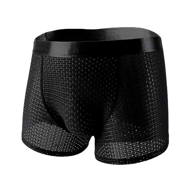 Padded Boxers Men Boxer Shorts Men Underwear Male Underwear Boxers Homme Ice Silk Mesh Boxershorts Panties Sexy Underpants