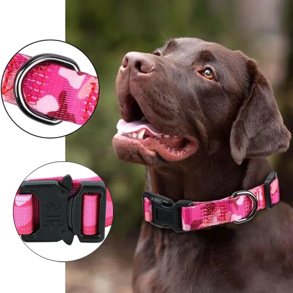 Tactical Dog Collar Adjustable Nylon Dog Supplies With Heavy Duty Metal Buckle Durable Training Collar For Medium And Large Dogs view 6