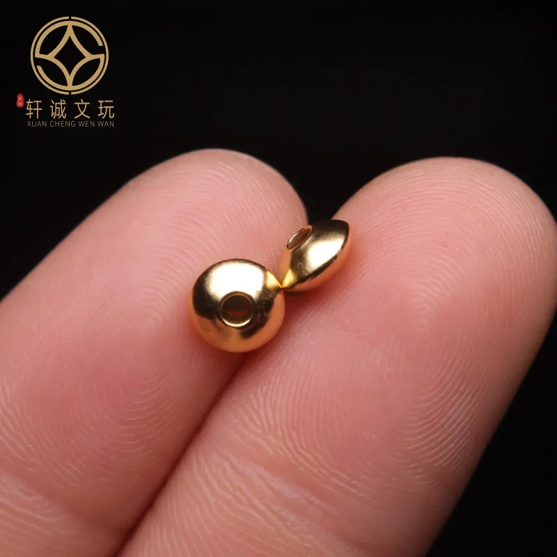 Authentic Original Gold Plated Flying Saucer Spacer Washer Beads Bodhi Long Strand Handmade Beading DIY Scholar Craft Accessory