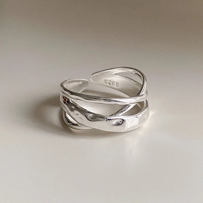 925 Sterling Silver Rings for Women Men Couple Minimalist Handmade Simple Interware Ring Party Jewelry Gift Prevent Allergy