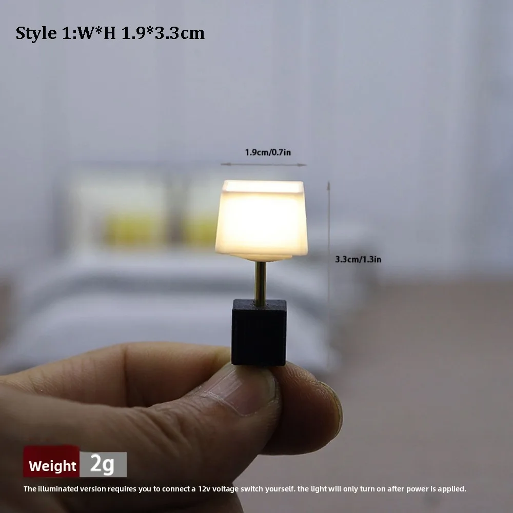 

Mini LED Desk Lamp Model 1:12 Multistyles House Bedroom Floor Lamp DIY Lighting Table Lamp