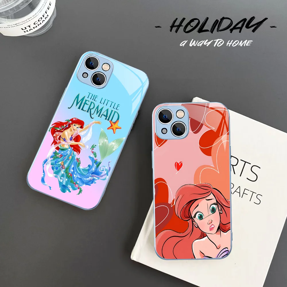 C-Cartoon P-Princess Phone Case Tempered Glass For Iphone 14 13 12 11 Pro Mini XS MAX 14Plus X XS XR Fundas