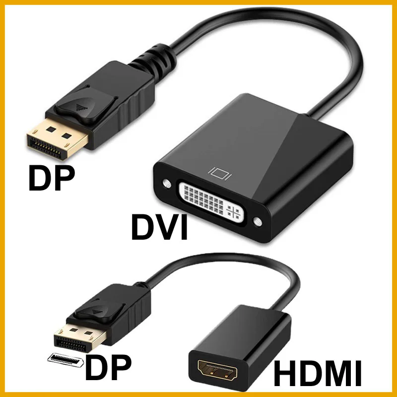 Notebook Laptop PC Computer DisplayPort DP to DVI HDMI 1080P Monitor HDTV TV Cable Adapter Converter ale To Female For HP/DELL