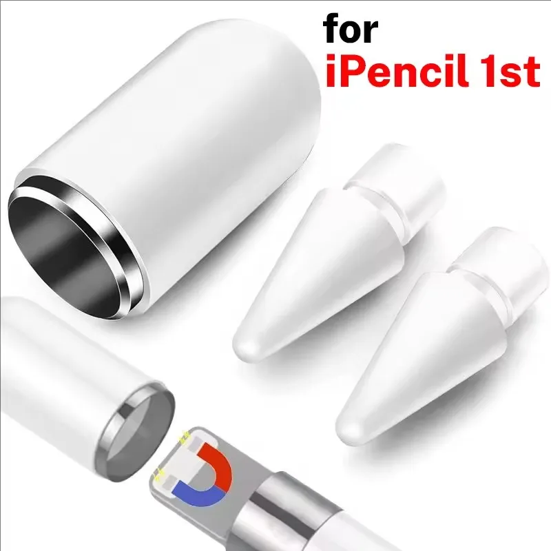 

Magnetic Replacement Cap with Pencil Tips for Apple Pencil 1st Generation Pencil Cap Nib for IPad Stylus Accessories & Parts