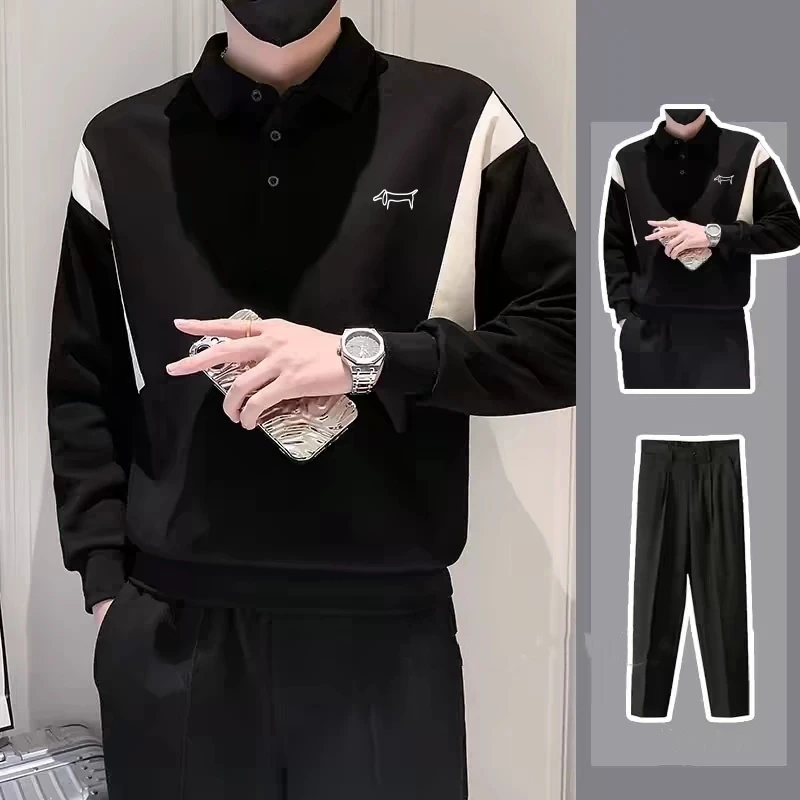 

Spring and summer fashion men's golf POLO shirt, high quality lapel patchwork golf shirt, slim and comfortable golf clothing