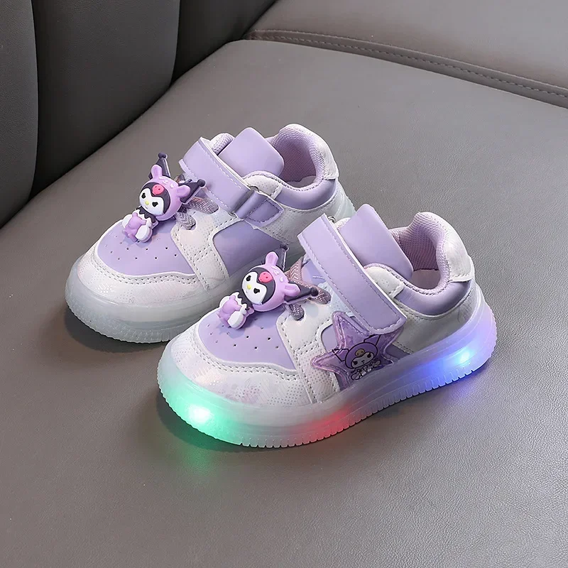 

Sanrio hello kitty, весенне-осенние кроссовки, детская повседневная обувь, милые туфли из искусственной кожи для девочек, детская спортивная обувь на мягкой подошве