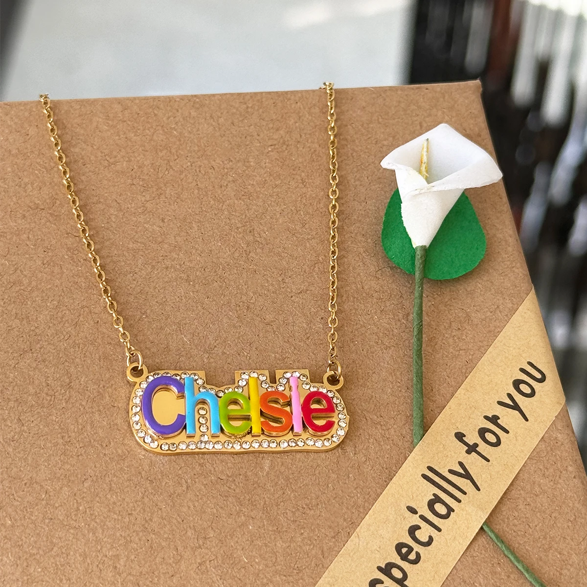 Stainless Steel Custom Name Necklace Colored Enamel Nameplate Necklace For Men And Women's Party Anniversary Gift Jewelry