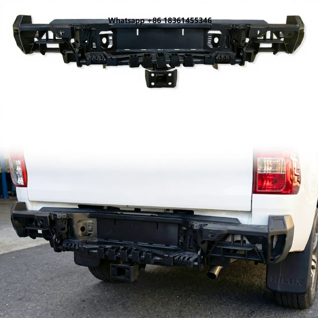 

2016-2025 Rear Bumper | E-Coating Rust Proof + Durable Spray Painting | High Strength Metal Rear Protector Bar