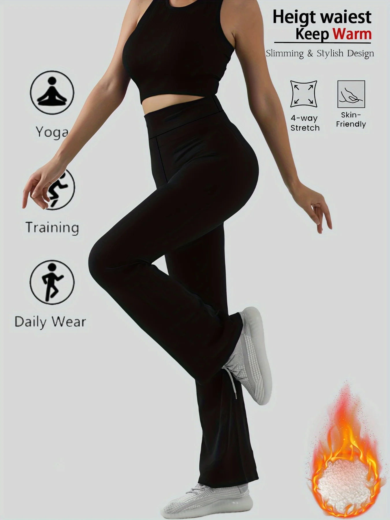 

Женские брюки-клеш на осень и зиму сезона, теплые, эластичные, с высокой талией, удобная ткань, подходят для повседневного использования