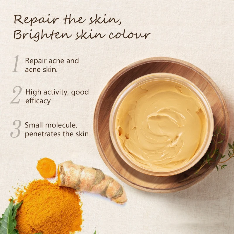 Turmeric Clay Mask Reduce Blackheads Clean Pores Soothe Acne Prone Skin Brightening Deep Cleaning Minimize Pores Skin Care 120g