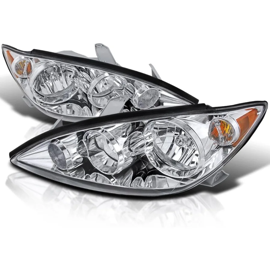

Chrome Headlights Compatible with 20052006 Toyota Camry L+R Pair Head Light Lamp Assembly for Enhanced Visibility and Modern Ae
