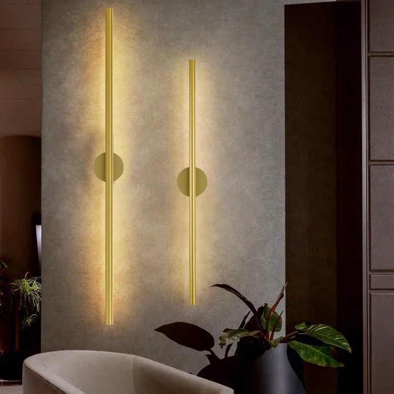 Imagem -05 - Modern Gold Led Wall Lamp Long Wall Light para Casa Quarto Escadas Sala de Estar Fundo do Sofá Decoração de Iluminação 100 cm 60cm