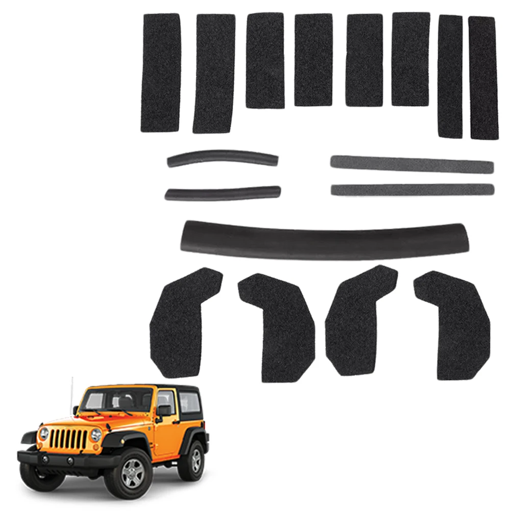 17PCS Hardtop Headliner Roof Seal Kit Accessories Replace 68026937AB Roof Seal Seal Kit Car Accessories for Jeep Wrangler 07-17