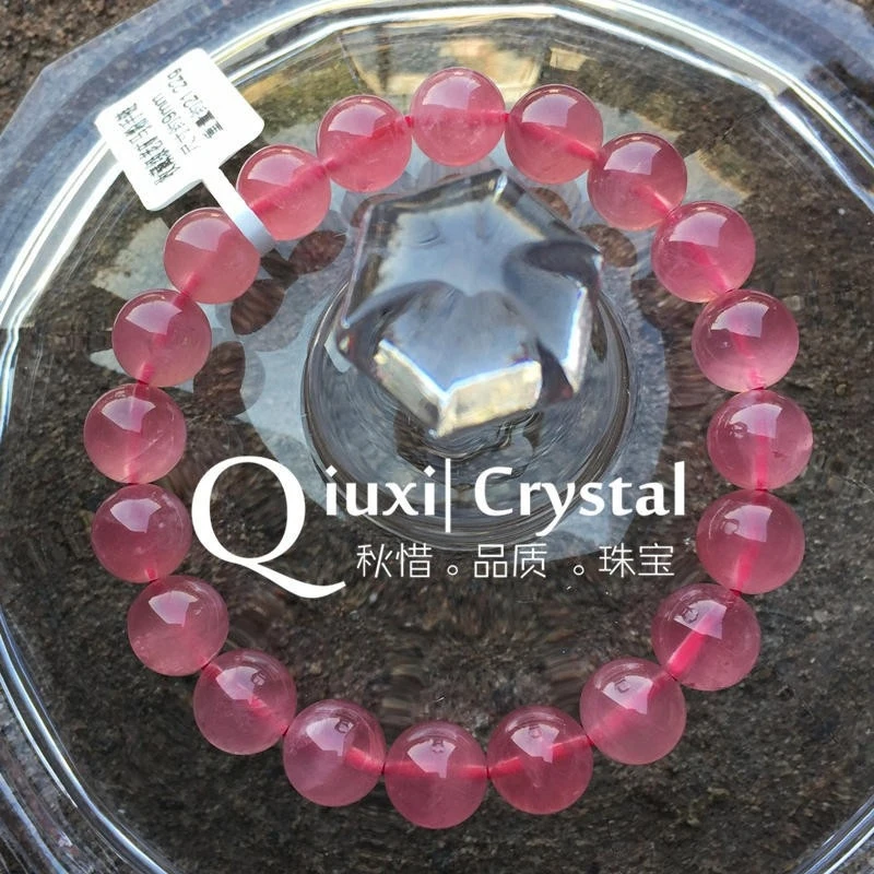 

Collector's Grade Natural Jelly Body 7A Madagascar , Rose Quartz Bracelet for Women, Old Mine Red