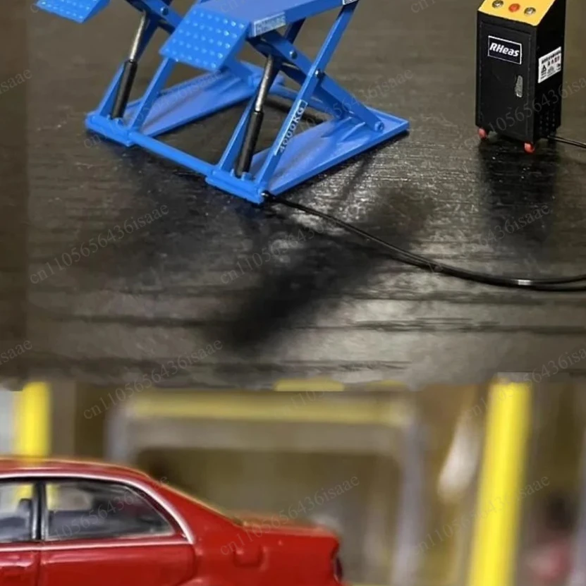 Miniature Scissor Lift Model 1:64, Garage Diorama Display for Car Repair Scene, Collectible Figure Accessory