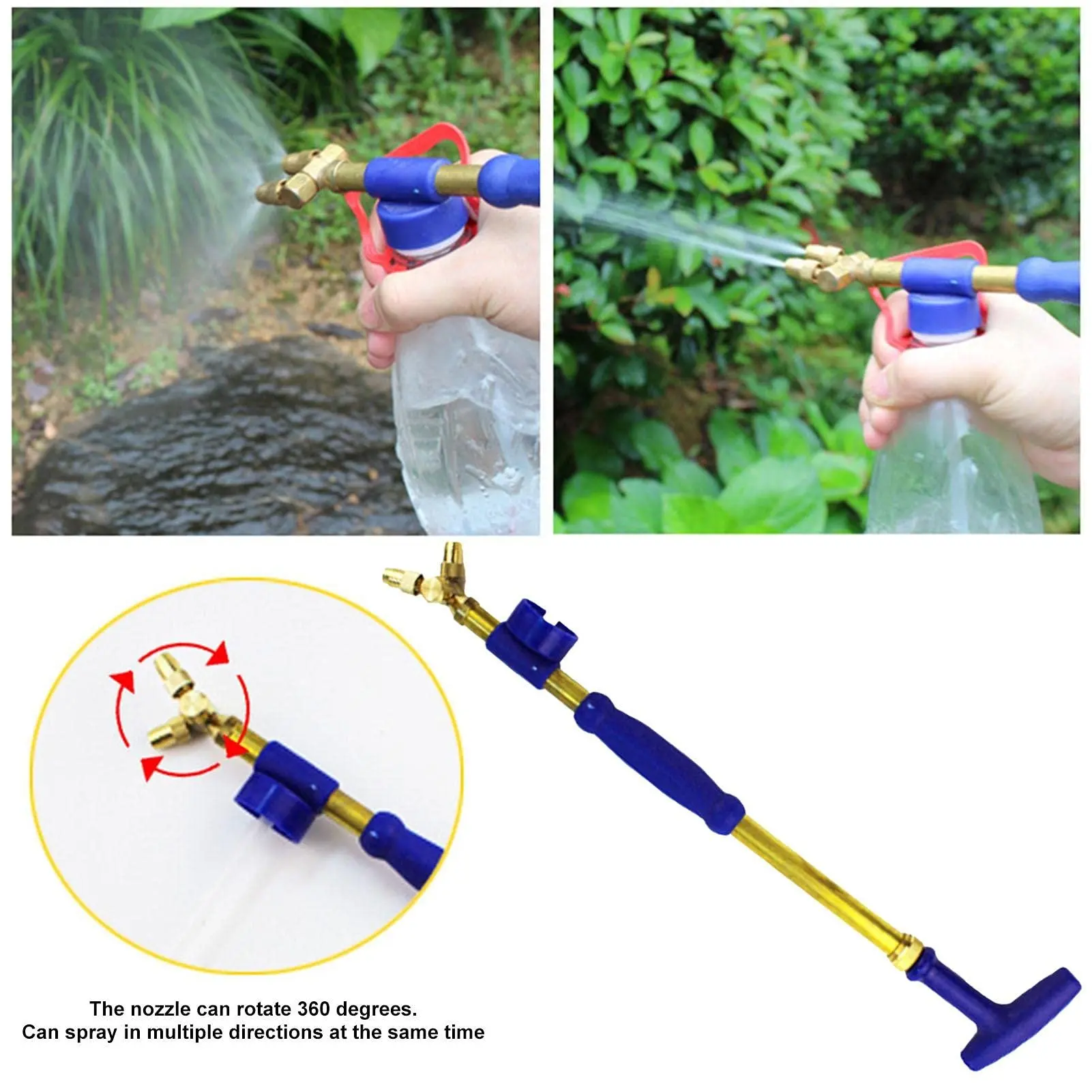 Imagem -04 - Pulverizador Jardim Manual Cabeça de Pulverização Ajustável Latão Push-pull Rod Manualmente Atomização Pistola Única Cabeça Doubleheads Interface