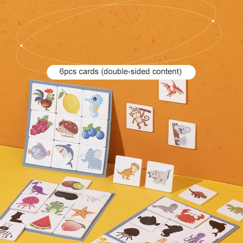 Houten Montessori Vind Vorm Dier Fruit Schaduw Koppelen Vorm Logisch Denkspel Educatief Speelgoed Voor Kinderen