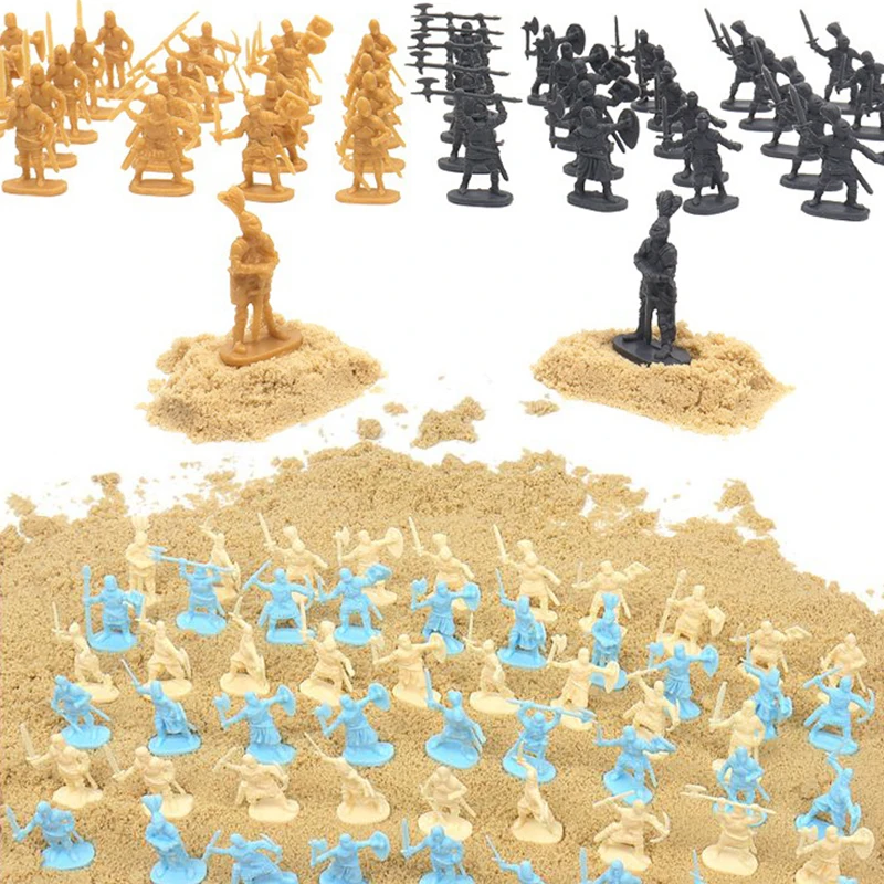 50PCS Medieval Knight Soldier Model Archaic Swordman War Scene DIY Model Figure 1:72 Scale Miniature Soldier Army Decoration ZYF