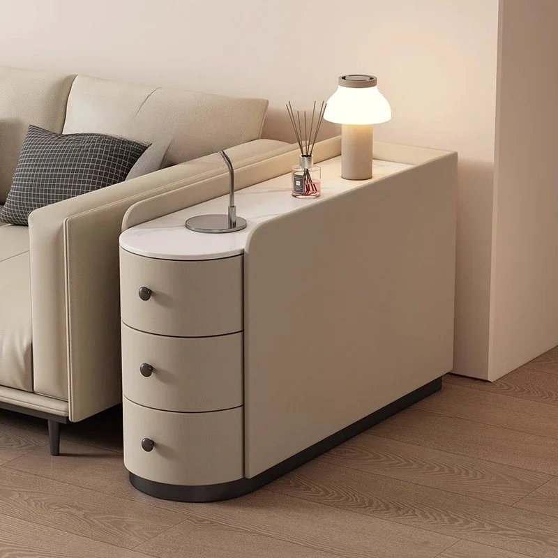 

Solid wood living room sofa edge few modern simple cream style small apartment creative 35 seam edge cabinet corner few