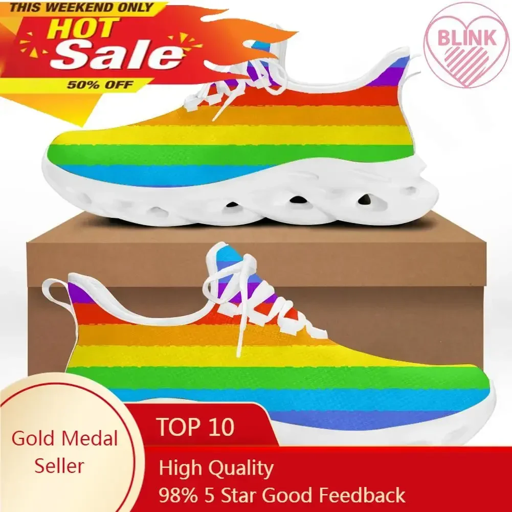 

Men Shoes Sneakers Rainbow Gay LGBT Pride Friends Breathable Leisure Male Lace Up Flats Non-slip Footwear Zapatos Hombre