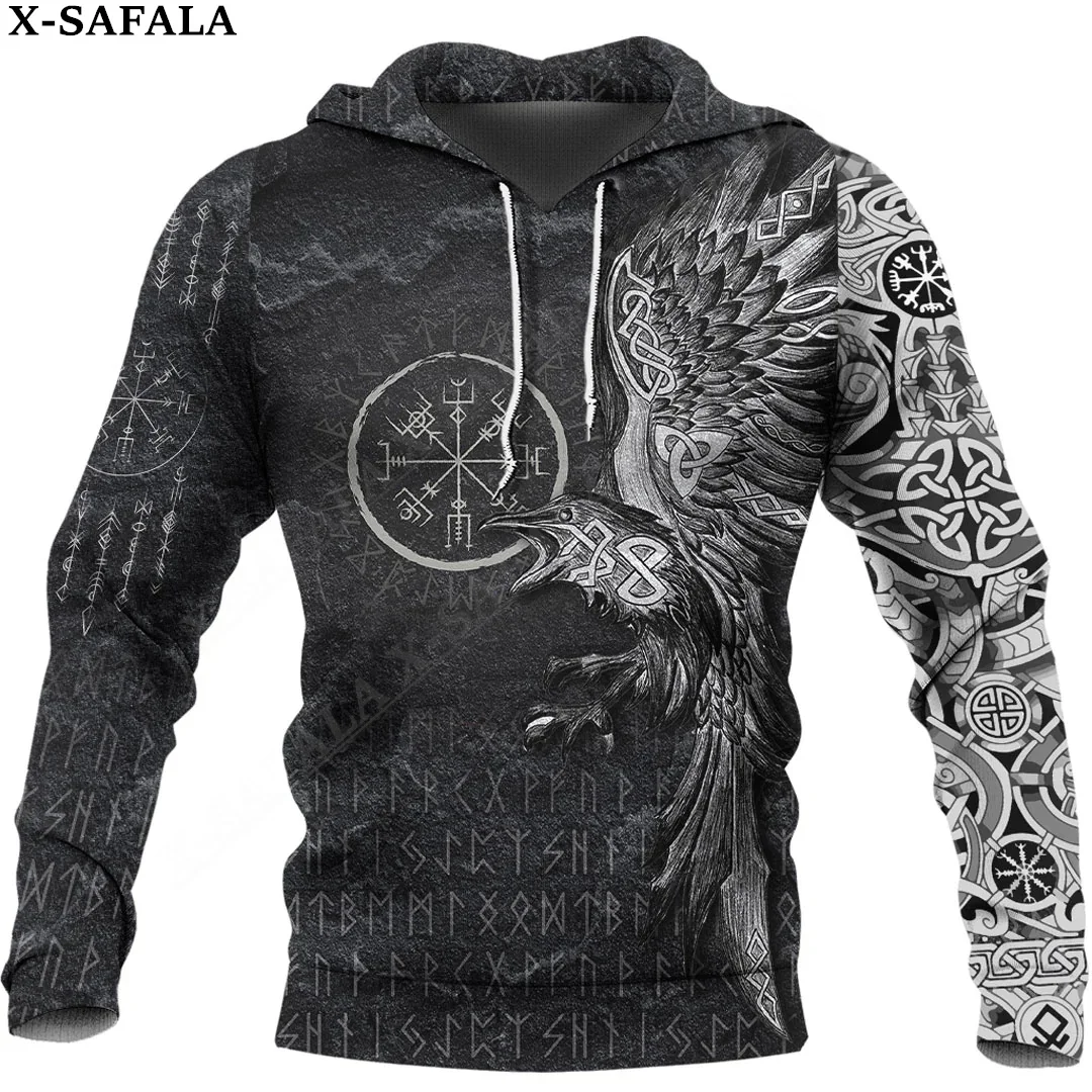 

Vegvisir Raven Odin Wolf Viking Tattoo 3D Print Zipper Hoodie Man Female Pullover Sweatshirt Hooded Jacket Jersey Tracksuits-3