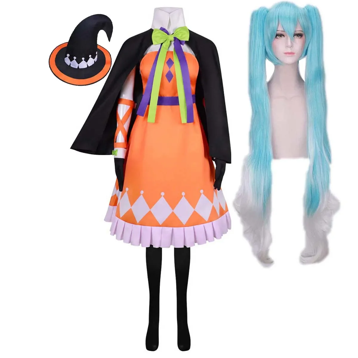 حفلة الهالوين أنيمي تأثيري الساحرة ميكو اليقطين فستان ملابس أو شعر مستعار