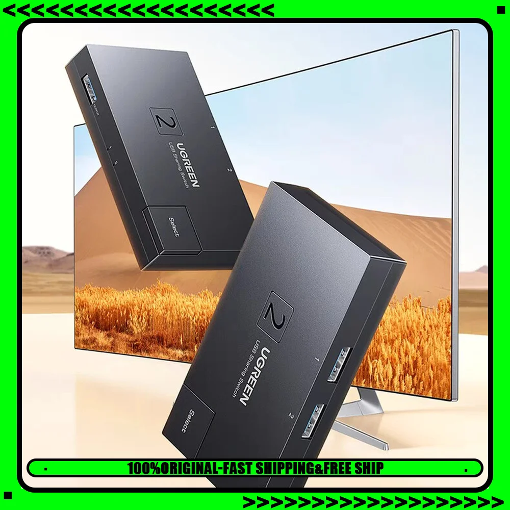 UGREEN CM618 15149 USB 3.0 Bidirectional Switch, 2-in-1 or 1-in-2 USB Selector, 5Gbps One-Button Switching