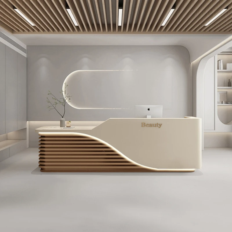 Modern Counter Reception Desks Checkout Salon Shop Console Rostrum Reception Desks Restaurant Scrivania Minimalist Furniture