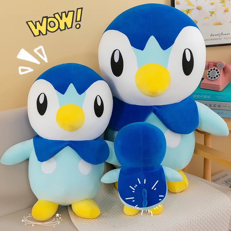 35-80cm Pokemon Piplup Plush Toys Cute Cartoon Stuffed Soft Toys Anime Penguin Plushie Big Doll Throw Pillow Kids Birthday Gift