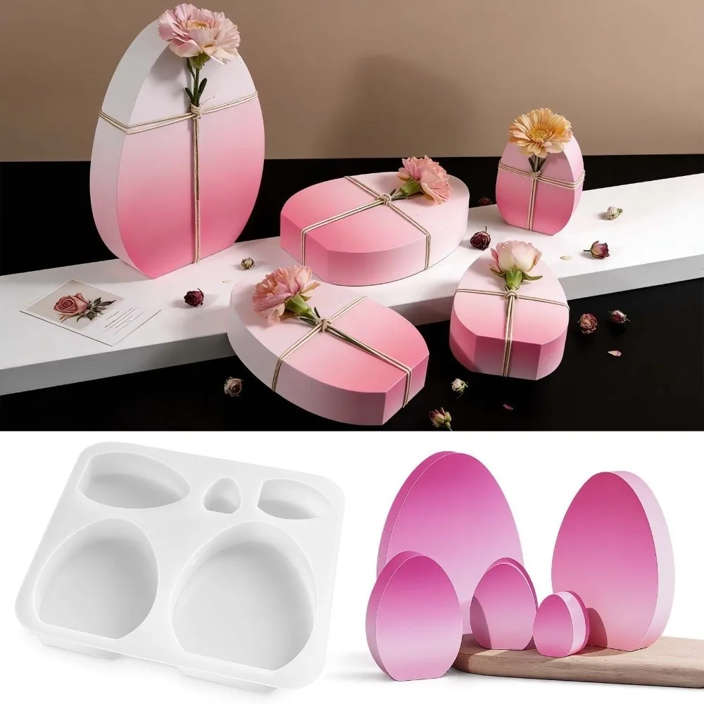 

5 Cavity Easter Silicone Mold Heat Resistant Non-Stick 5-in-1 Egg Mold DIY Crafts Flexible Epoxy Resin Mold Soap Making