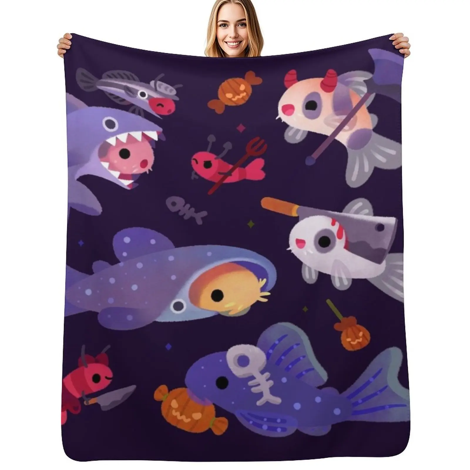 

Spooky Cory cats Throw Blanket Long Lasting Soft Plush Blanket for Daily Use