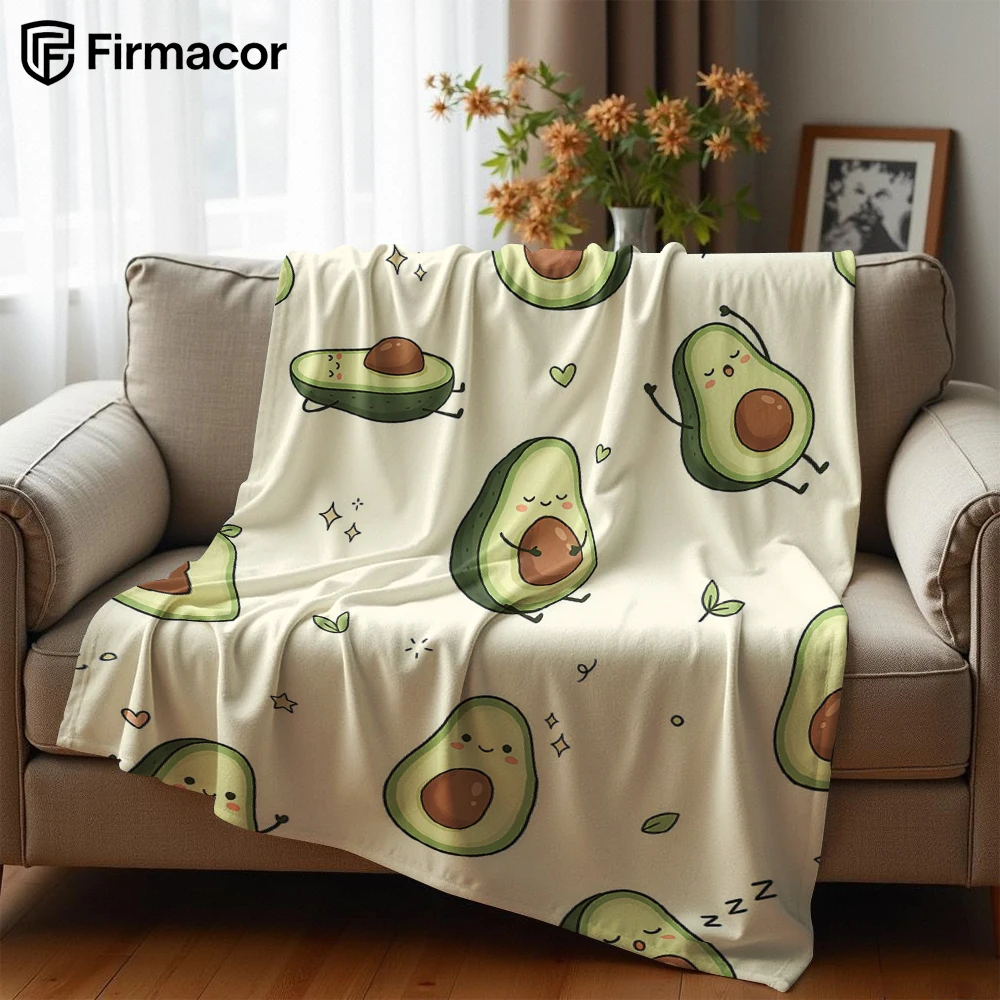 Avocado Cartoon Lightweight Microfiber Soft Christmas Fleece Blanket Warm Cozy Throw for Bed Sofa Office Travel All Season