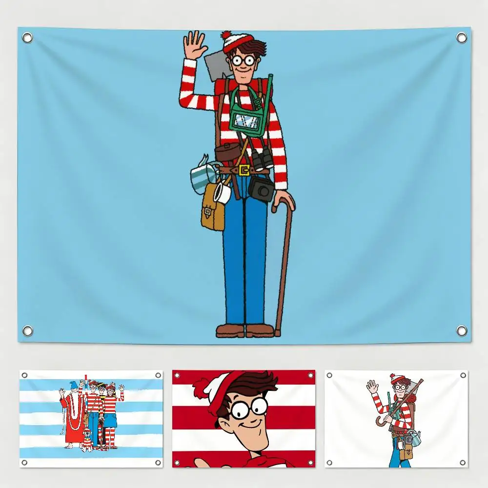 Wheres W-Wally W-Waldo  Flag Suitable For Party Club Outdoor Interior Wall Decoration Banner Fans Gift