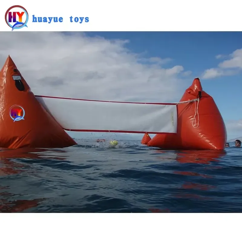 Advertising Water Tube Floating Triathlon PVC Yacht Inflatable Regatta Triangle Floating Swim Marker Buoy for Racing Marks