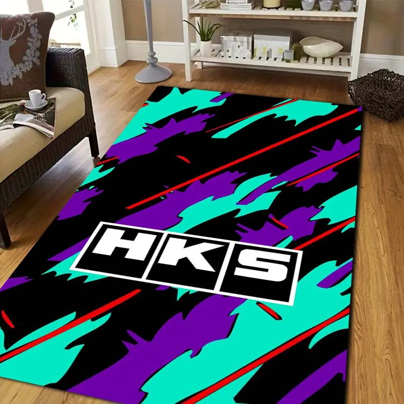 3D Racing H-HKS Print Area Rug Non Slip Floor Carpet Drift Sport Car Pattern Mat For Living Room Bedroom Garage Home Decor view 3