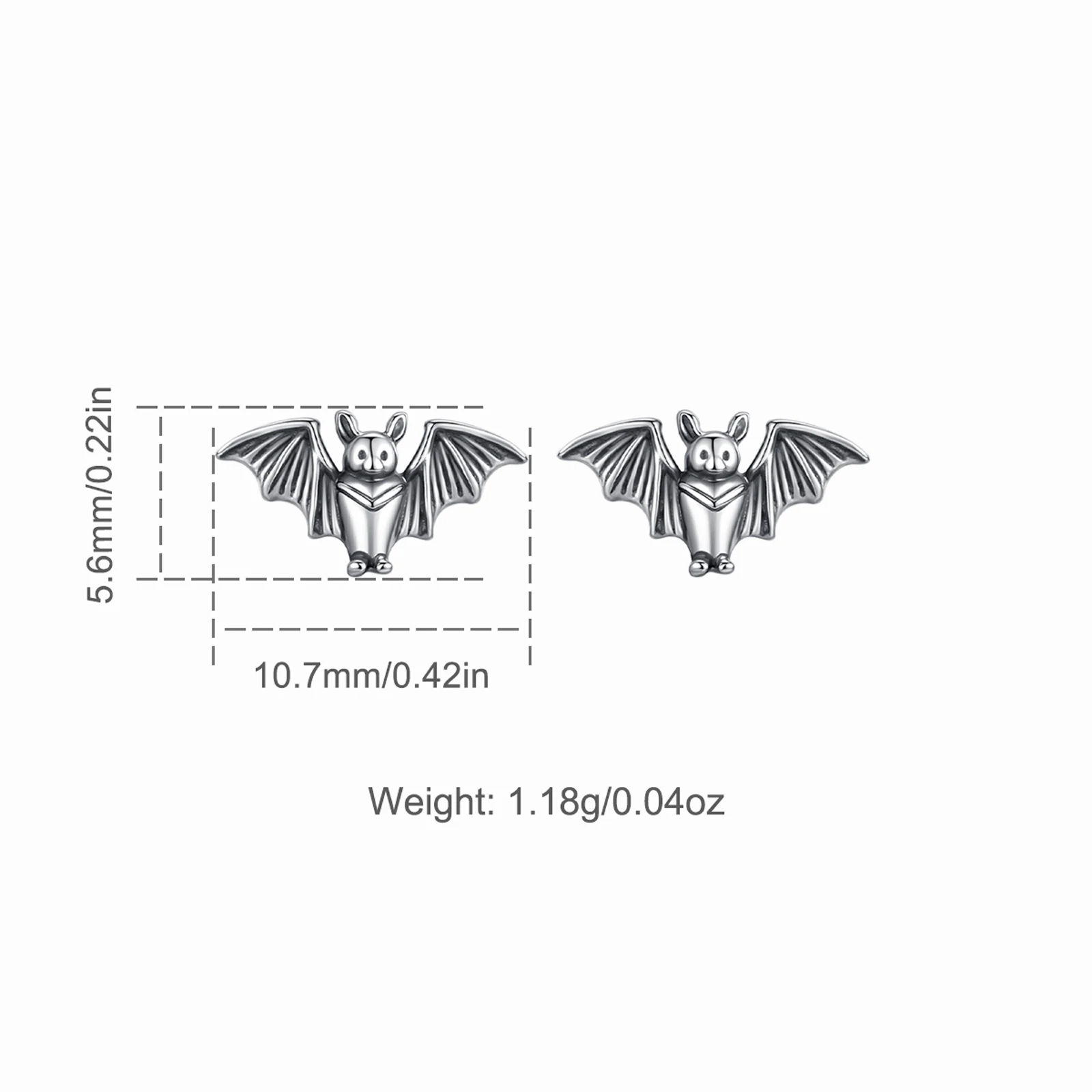 AEONSLOVE 925 Sterling Silver Bat Stud Earrings Cute Little Bat Animal Earrings Witch Jewelry Christmas Gift for Women Girls