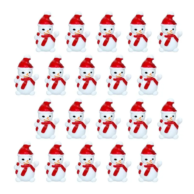 クリスマスのミニチュアフィギュア,20個,雪だるまの装飾品,DIY,雪だるまの装飾,クリスマスの装飾品