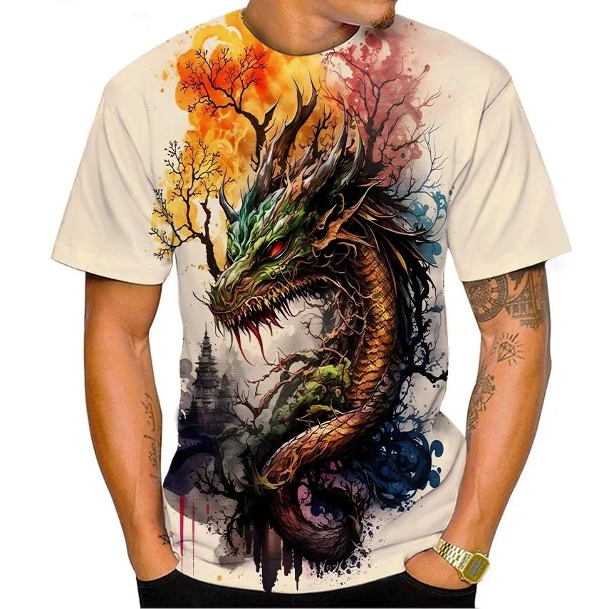 Best Selling New Dragon 3D Printing T-shirt Sakura Serpent Kids Short Sleeve Anime Shenron Men's Women's Fashion Casual Tops