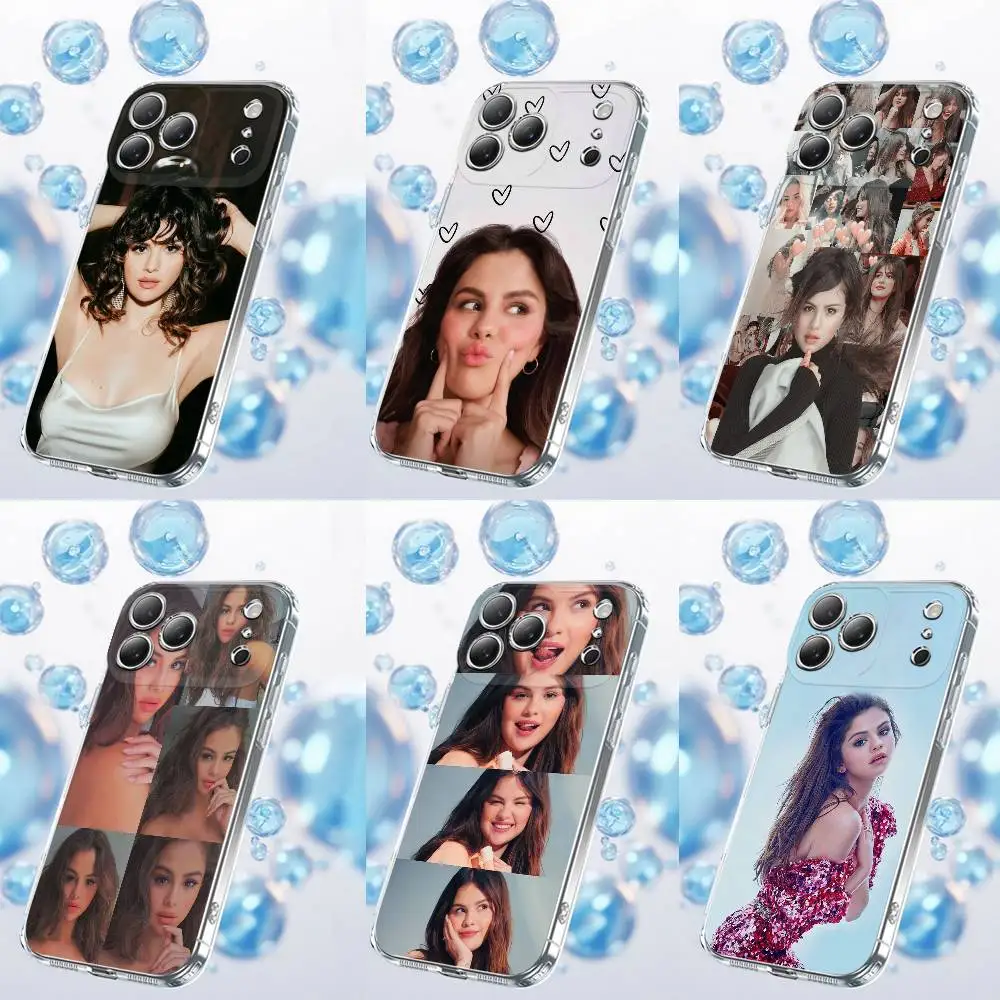 Custodia per telefono S-Selena Gomez per iPhone 17,16,15,14,13,12,11,Plus,Pro,Max,Plus,E,Air,Mini Cover trasparente