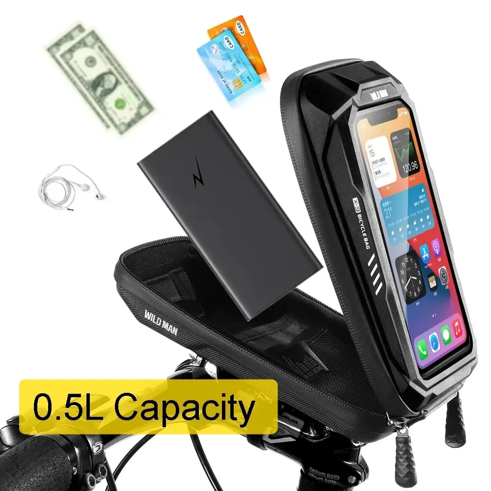 New Bike Phone Holder Bag Case Waterproof Cycling Bike Mount 6.9in Mobile Phone Stand Bag Handlebar MTB Bicycle Accessories