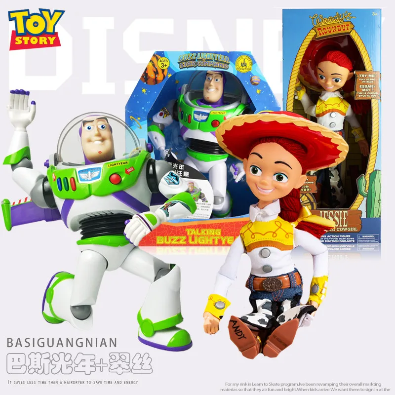 Genuine Disney Toy Story Buzz Lightyear Woody Jessie Rex Talking Action Figure Toys for Children Figurine Ornament Model Gift