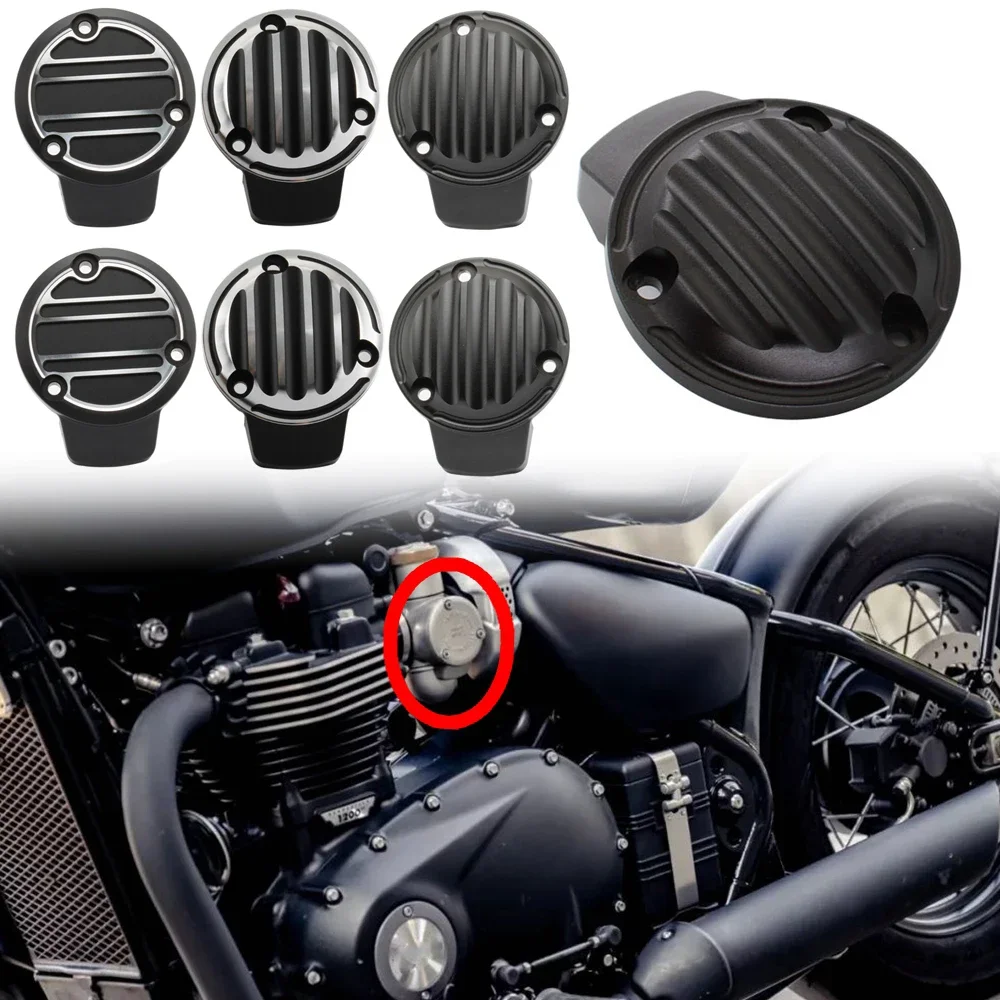 For Triumph Bonneville Bobber Black Ribbed Throttle Body Covers Kit T120 Speedmaster Thruxton 1200 R 2016-2024