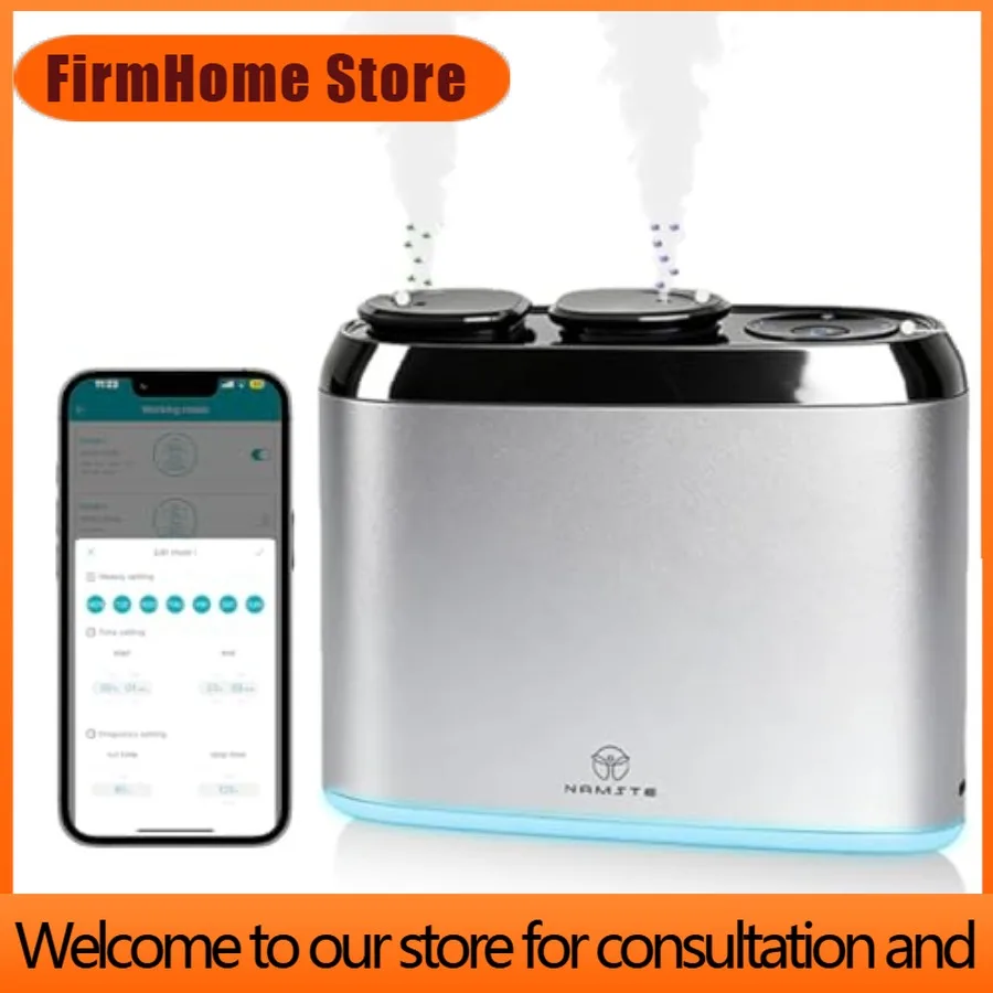 FirmHome StoreAroma Diffuser Upgraded Dual Nozzle Cordless Portable Waterless Diffuser With APP And Button Control LED Ambient