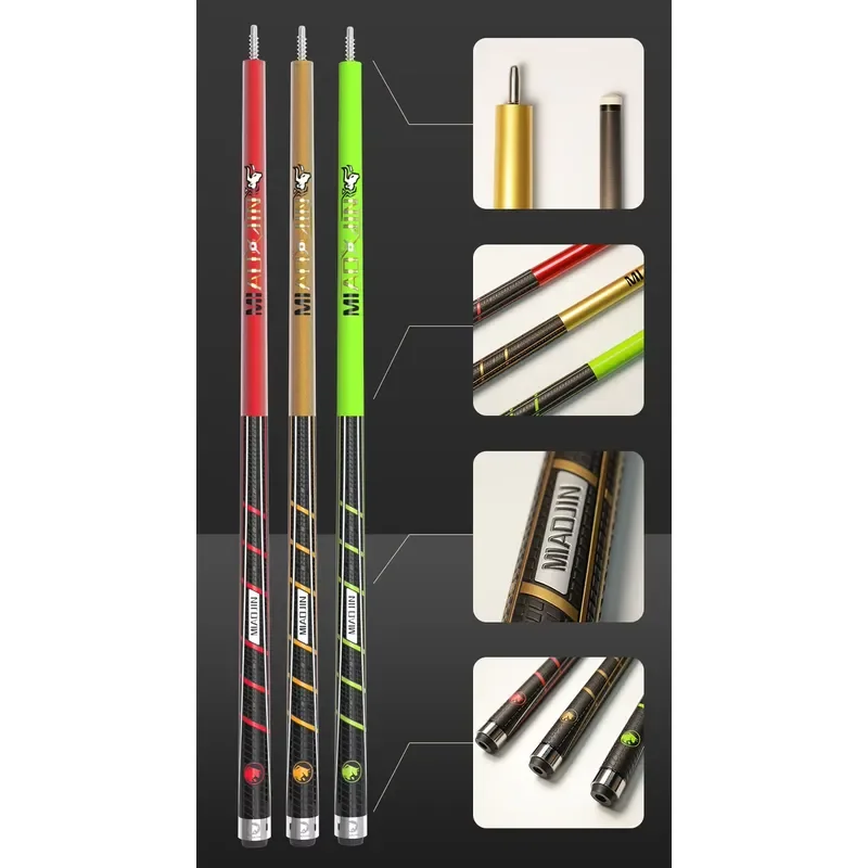 Hot Sale High Quality Carbon Fiber Pool Cue Stick Original Factory Snooker Billiard Clubs with Shaft