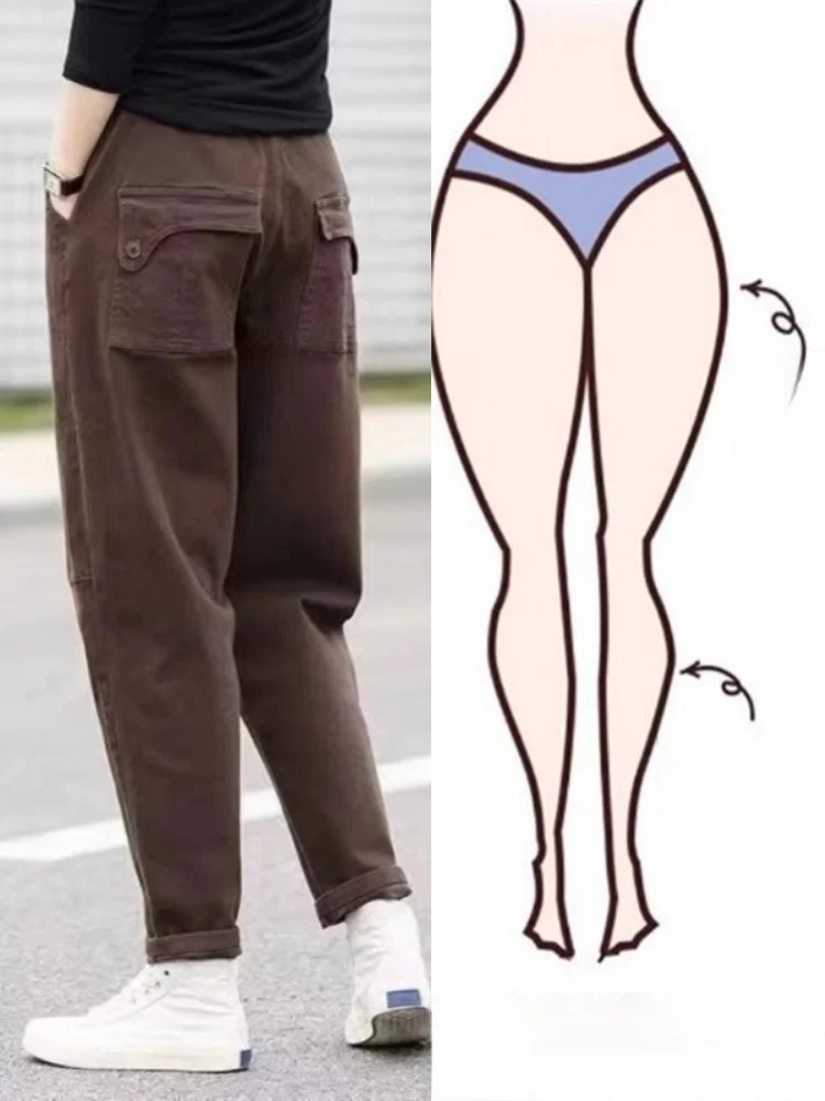 

Зимние утепленные женские брюки в клетку на флисовой подкладке, прямые, с высокой талией, из вельвета, свободного кроя, длинные, для повседневной носки