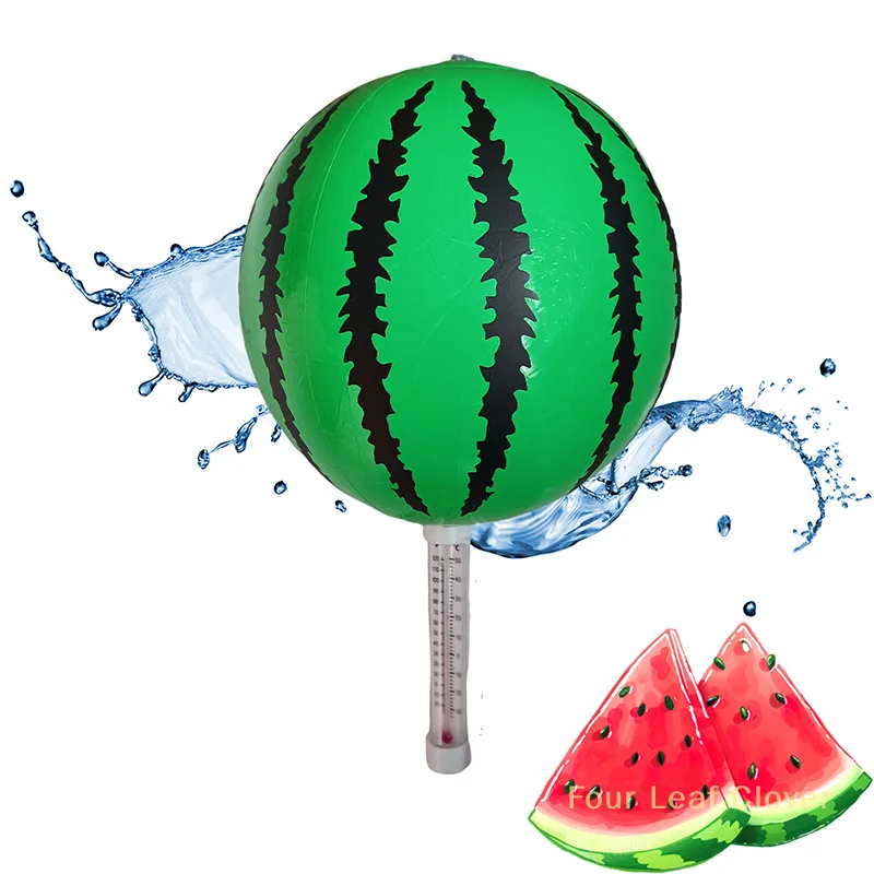 Pool Float Thermometer Watermelon Pool Temperature Gauge With Thin Rope Spa Thermometer For Shatterproof Aquarium Water Thermome