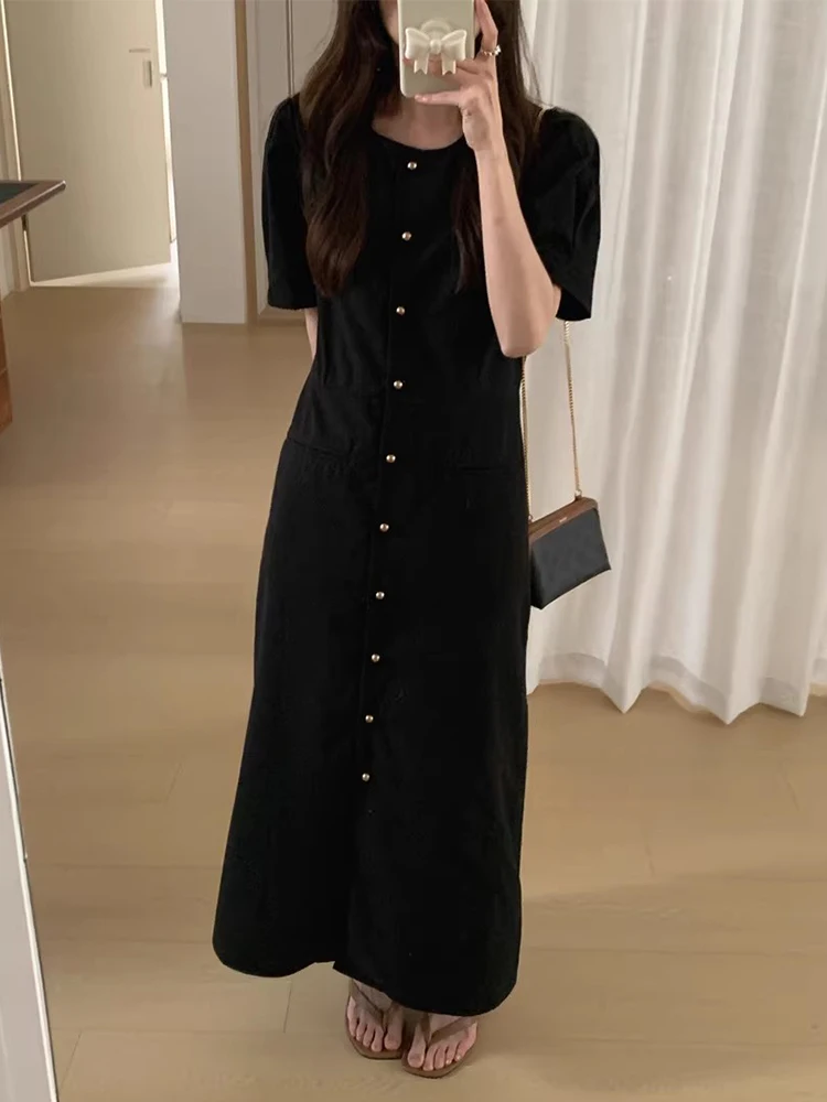 Bla ort Sve Vintage Hepburn Sle Dames Dr Afslankende Taille Ontwerp Zomer Nieuwe Collectie Midi Lengte Polyestervezel