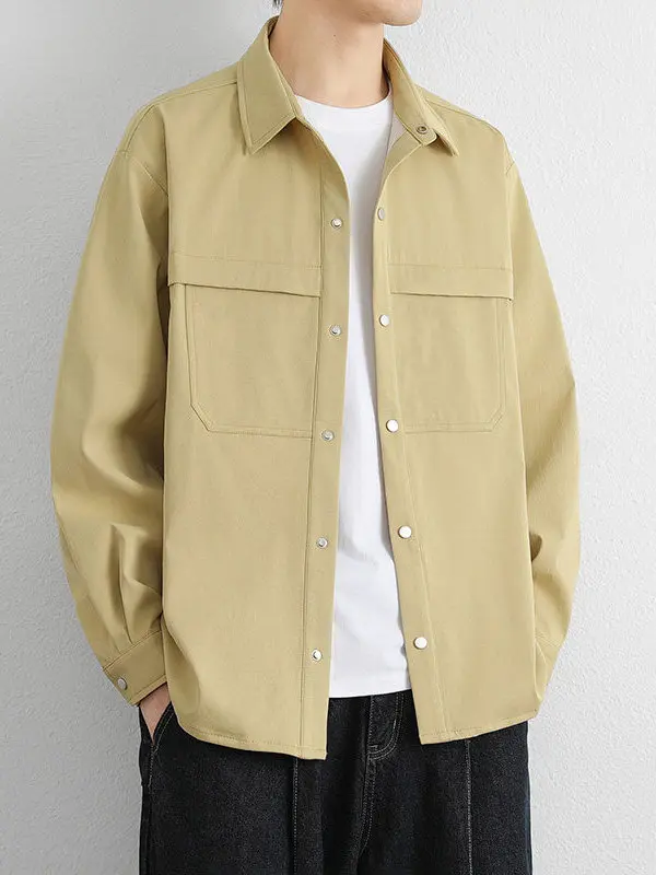 

Casual Busin Sle Collared Jaet Spring Autumn ex Lightweight Open Cardigan Trendy irt Collar Youth Faionable