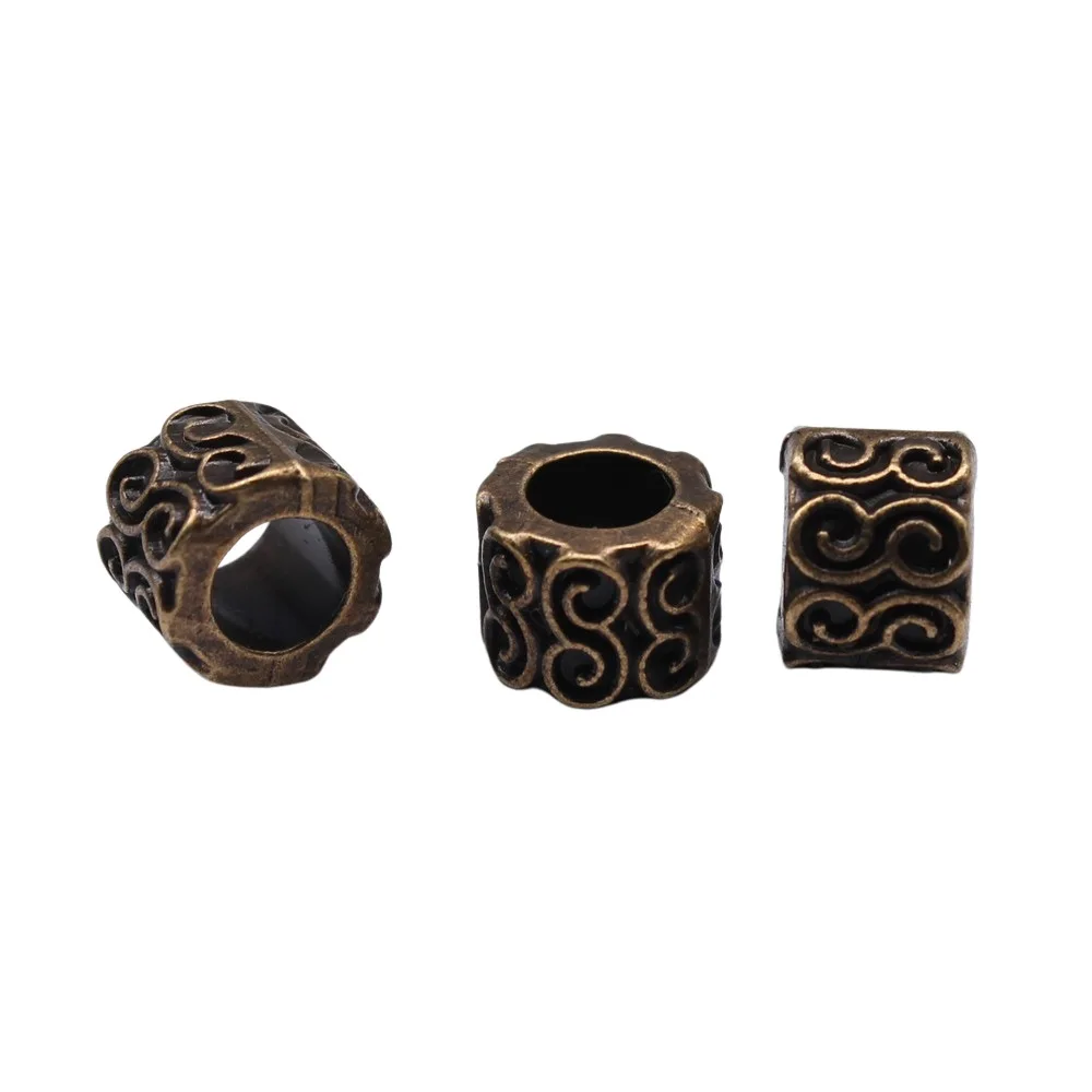 20pcs 9x9x7mm Antique Bronze Color Big Hole Spacer Beads Charms For Jewelry Making A13269