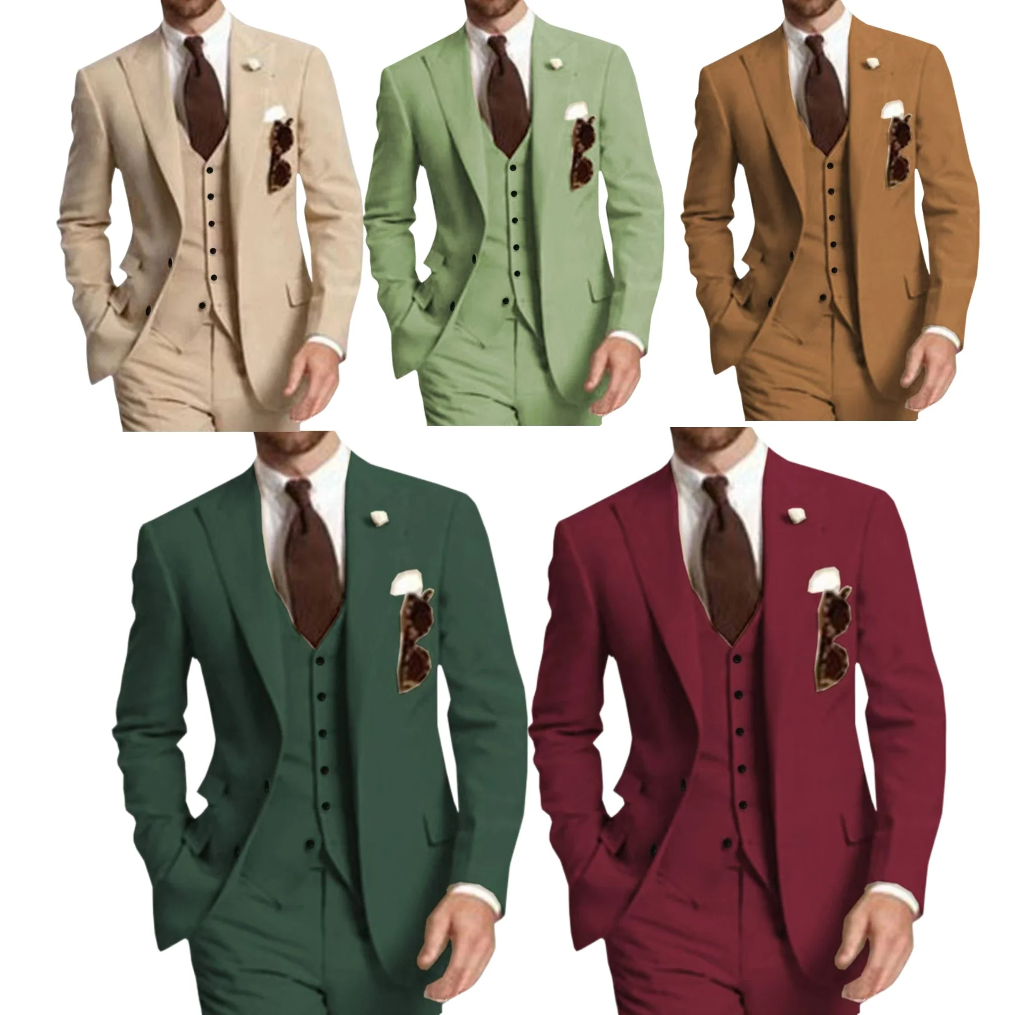 

3 Piece Men's Wedding Suit Set ，dress Suit for Men，Business Casual，double-breasted，business Coat for Ceremony，Tailored Suits